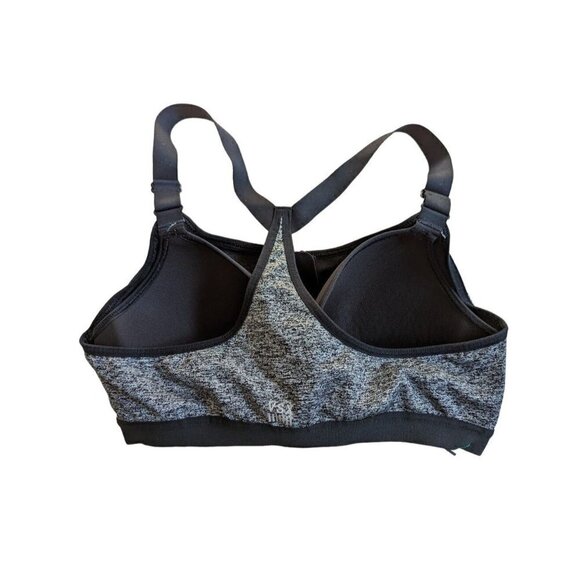 Victoria’s Secret Sport VSX Black/Gray Heathered Zip Sports Bra Medium - Picture 2 of 5